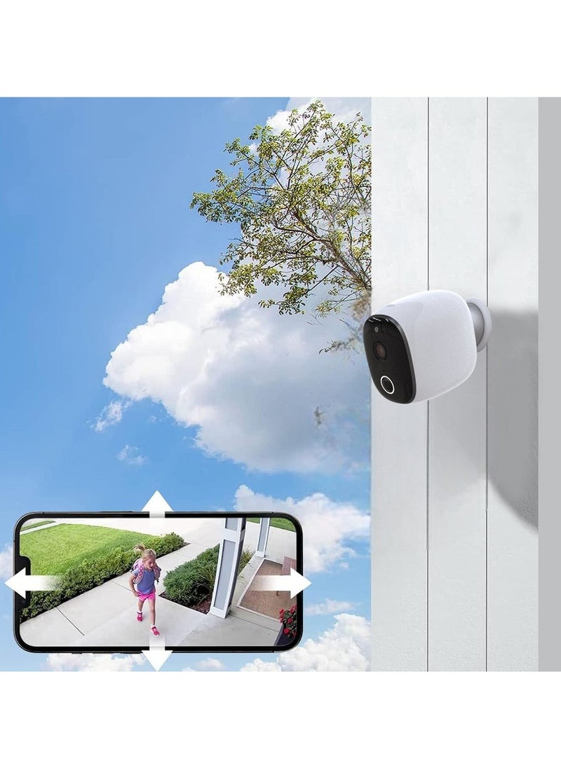 STC STC Wireless Indoor Outdoor Surveillance Camera 1080P 360Degree With Motion Rechargeable Battery Mobile APP For Tracking and Talking - Night mode IR, White  - Image 3