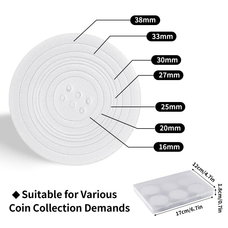 Coidea 10Pcs Clear Coin Capsules  Silver Dollar Coin Holder  Coin Holders For Collectors  Plastic Coin Case With Adjustable Gasket & Organizer Box For Morgan Silver Dollar | 16/20/25/27/30/33/38/46Mm - Image 4