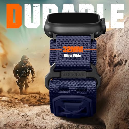 Bandletic Compatible with Apple Watch Bands Men Women Wide Tactical Military Nylon Rugged Soft Sport Solo Loop for iWatch 49mmUltra 32146mm111045mm98744mmSE3SE2SE65442mm321 - Image 3