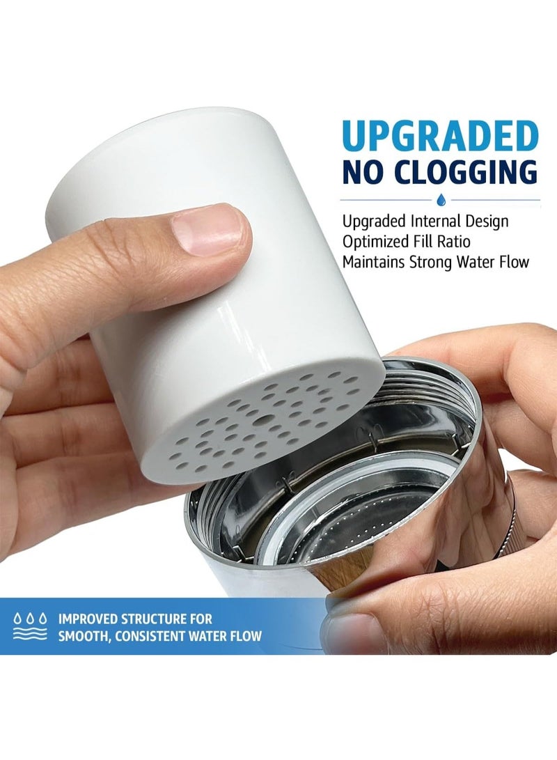 4 Pack 15 Stage Upgraded Shower Filter Cartridges, Universal Replacement Water Purifier Filter, Effective Chlorine Hard Water Impurities Removal Filter for All Shower Heads - Image 2