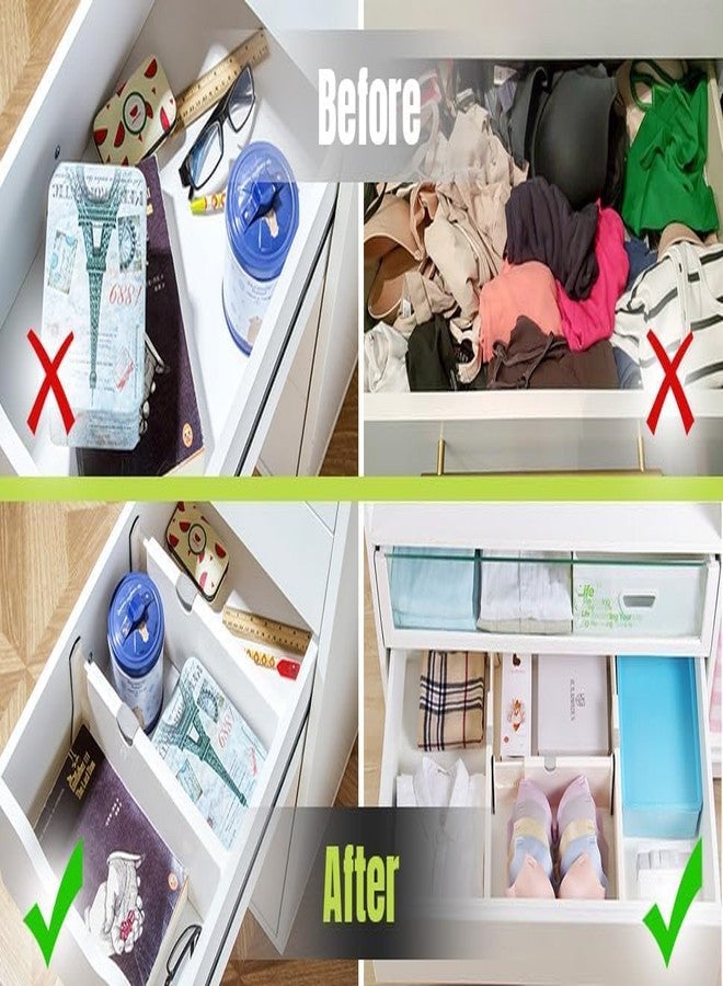 RASOFAB ZWERLIN Adjustable Drawer Dividers Organizer Separators 4" High Expandable from 11” to 17" for Kitchen Bedroom Office Closet Storage Tool for Underwear Makeup Clothing [PACK OF 1] - Image 5