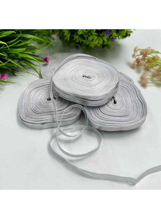 Embroiderymaterial Gota Laces Borders Material for Dresses Clothes Apparels Saree Blouses Making Purpose Metallic Silver Color (110 Meter) - Image 5