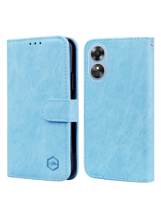 S-TOP Case For OPPO A17 Skin Feeling Oil Leather Texture PU + TPU Phone Case - Image 1