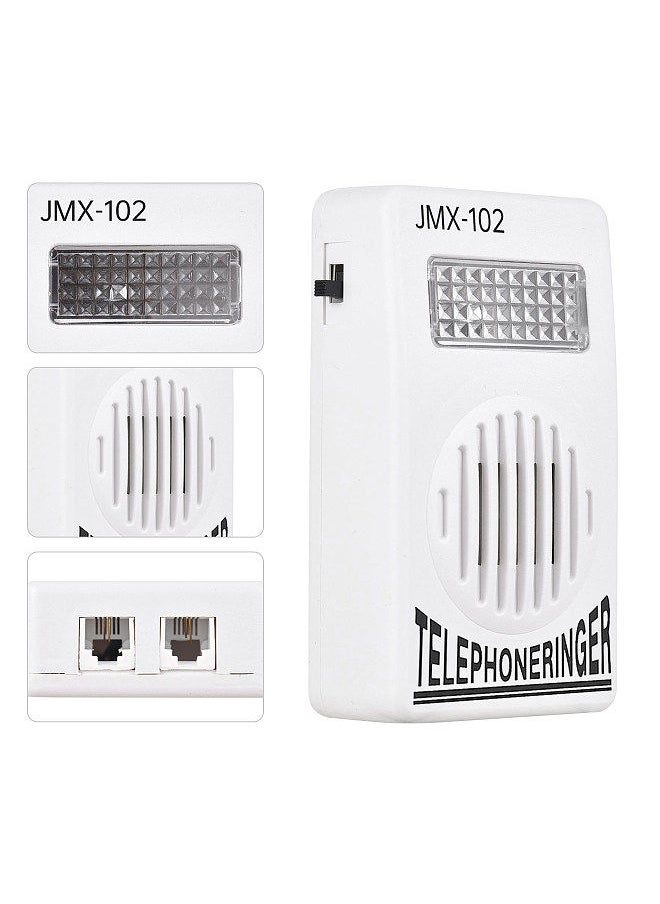 Generic - Loud Telephone Ringer 70db Amplifier Ringing Help Strobe Light Bell with Flash Light Suitable for Landline Phone 6P2C Connector Type Wall-mounted Battery-free - Image 1