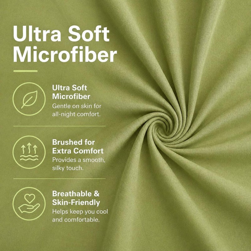 EVOLIVE Ultra Soft Microfiber Body Pillow Cover/Pillowcases 21"x54" with Hidden Zipper Closure(21"x54" Body Pillow Cover, Sage) - Image 5