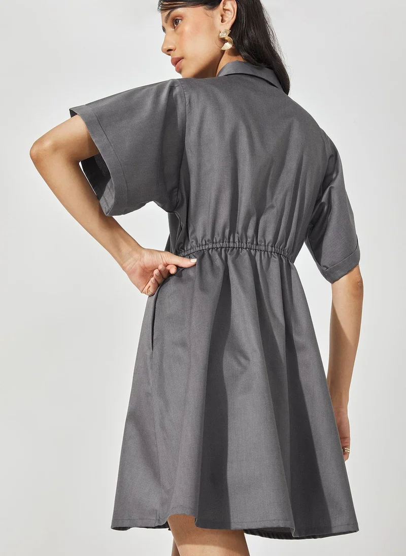 The Label Life Charcoal Skater Shirt Dress – Chic & Flowy