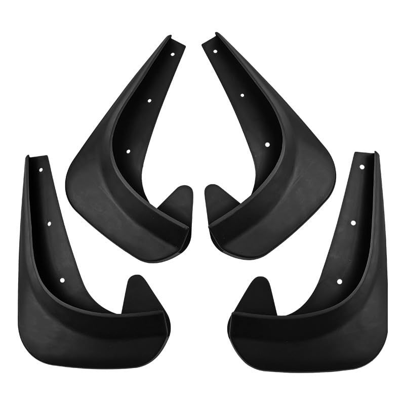 Mud Flaps 4-Piece Black Set Durable Flexible Splash Guards - Long-Lasting Material for Cars SUVs Front Rear Wheel Protection - Image 1
