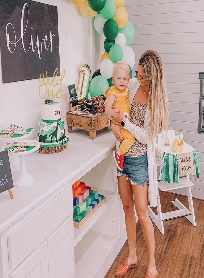 AHAORAY Wild One Cake Topper - Gold Glitter Paper Birthday Cake Decoration for 1st Birthday Party Cake - Baby's First Birthday Souvenir Party Photo Booth Props - Suitable for Baby Shower/Gender Reveal Party - Image 5