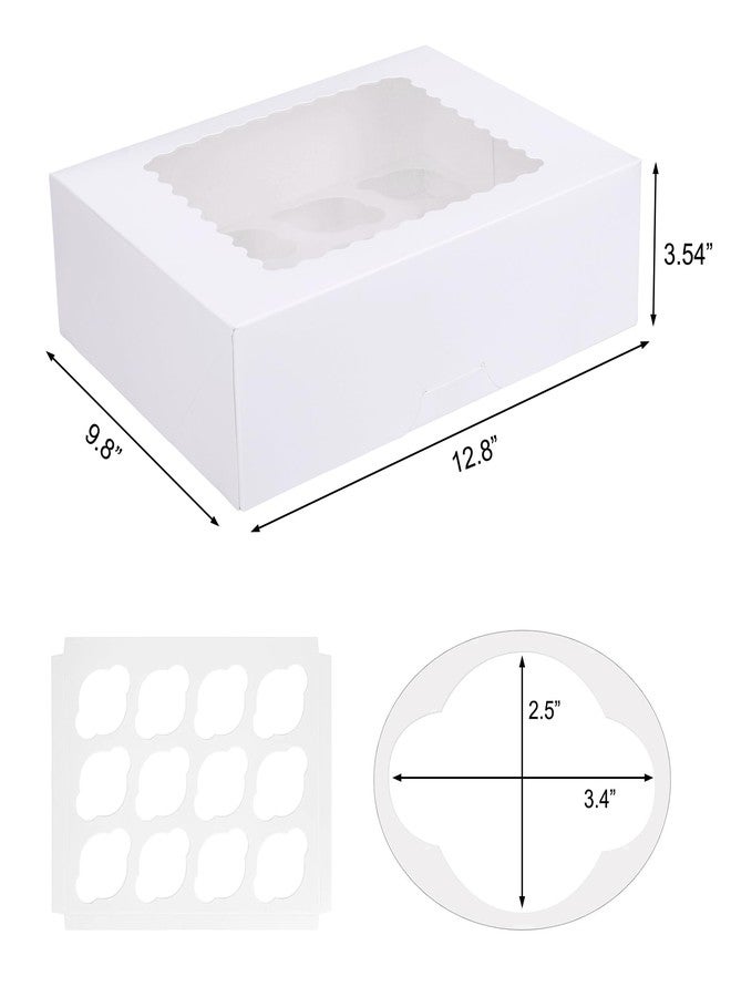 GRANDAN Pre-folded White Cupcake Container, Ultra Strong 12 Count with Window Boxes Holding 24 Pastry Box for Birthday Holiday Party Bakery Supplies, Cupcake boxes Set in Seconds (White-2 Pack) - Image 2