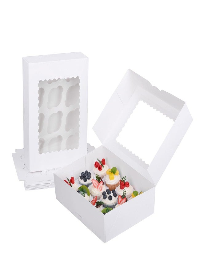 GRANDAN Pre-folded White Cupcake Container, Ultra Strong 12 Count with Window Boxes Holding 24 Pastry Box for Birthday Holiday Party Bakery Supplies, Cupcake boxes Set in Seconds (White-2 Pack) - Image 1