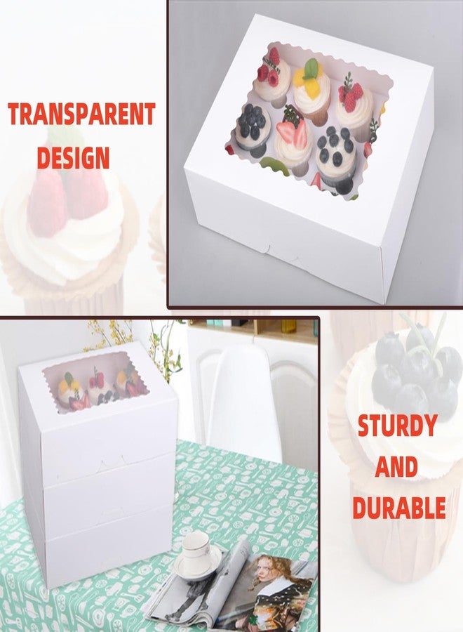 GRANDAN Pre-folded White Cupcake Container, Ultra Strong 12 Count with Window Boxes Holding 24 Pastry Box for Birthday Holiday Party Bakery Supplies, Cupcake boxes Set in Seconds (White-2 Pack) - Image 4