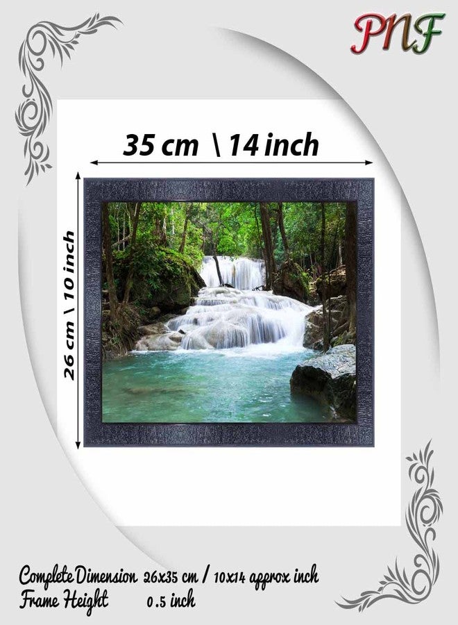 pnf Poster And Frames Vastu Waterfall Landscape Scenery Wooden Photo Frame With Acrylic Sheet | Living Room, Bedroom | Home Decoration | Best Gifting Option (10 * 14inch,Multicolour,Synthetic) 11069 - Image 2
