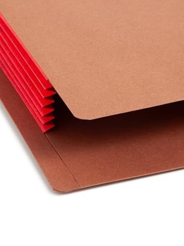 Smead End Tab Pocket Reinforced StraightCut Tab 514 Expansion Extra Wide Legal Size Redrope with Red Gusset 10 per Box 74696 - Image 3