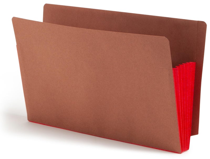 Smead End Tab Pocket Reinforced StraightCut Tab 514 Expansion Extra Wide Legal Size Redrope with Red Gusset 10 per Box 74696 - Image 2