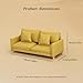 Minamzee112 Dollhouse Leather Couch Miniature Modern Double Sofa with Pillows Dollhouse Luxury Couch Furniture Accessories for Living Room Bedroom Yellow - Image 4