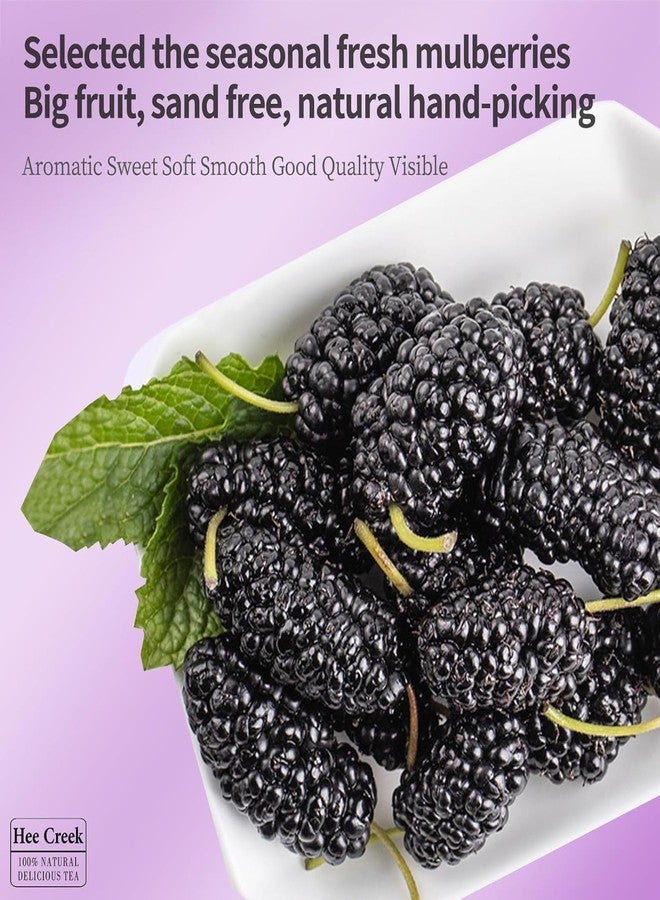 Hee Creek Top Grade Dried Mulberries Black Mulberry Tea 280g/10oz Wild Black Mulberry Dried Fruit No Sugar Added & No Additives Sand Free Nourishing 桑葚 桑葚干 - Image 2