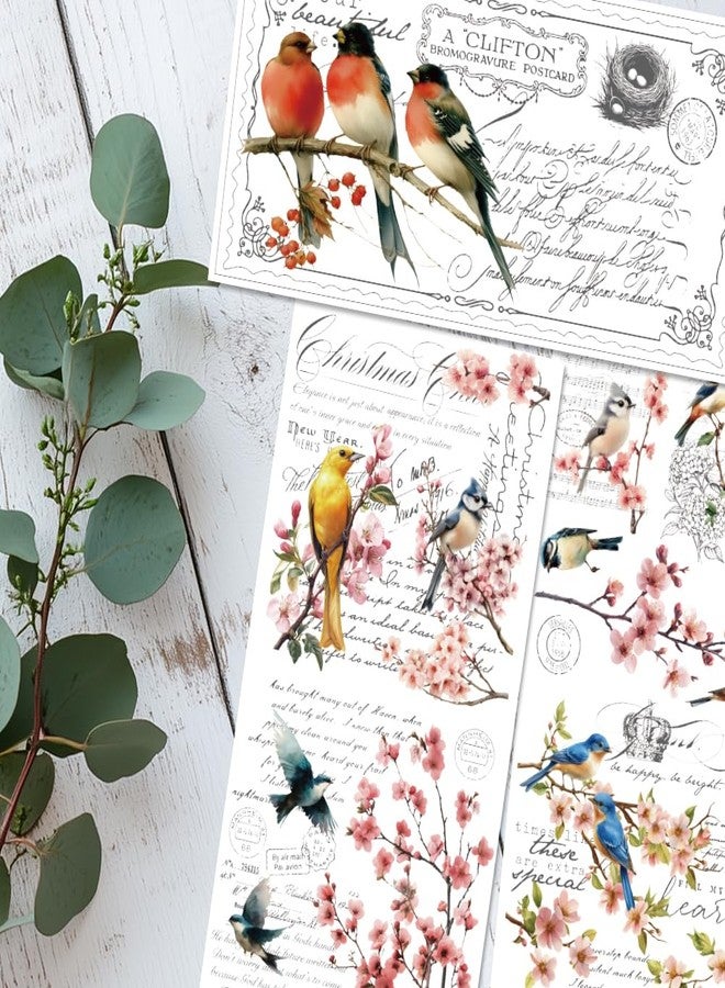 BEUNITONE 3 Sheets Vintage Rub on Transfers for Crafts and Furniture,Floral and Birds,Cold IOD Transfers Sticker,Rub on Transfer Furniture Decals Sticker for Wood,Glass,Desk,DIY Home Decor 11.8x5.9'' - Image 5