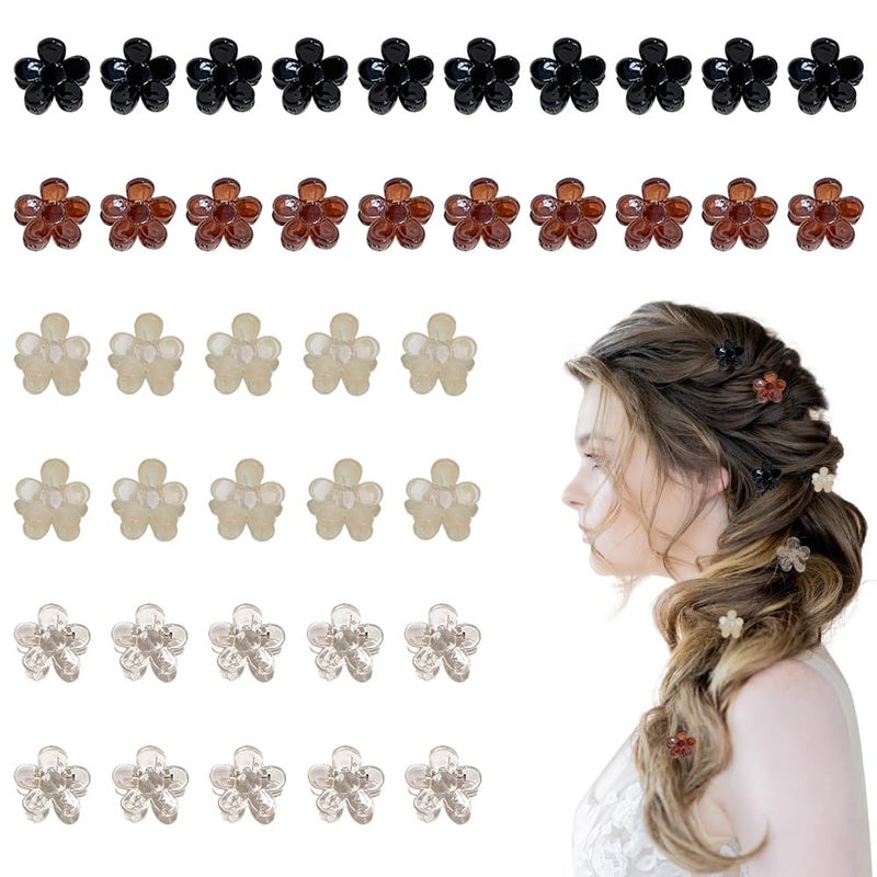 TRKETK 40 Pieces Small Flower Hair Clips Mini Claw Clips Non-slip Hair Clips Small Flower Shaped Hair Accessories Cute Hair Accessories for Girls and Women - Image 1