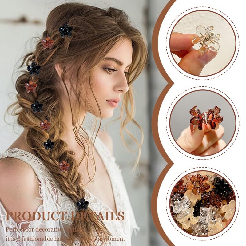 TRKETK 40 Pieces Small Flower Hair Clips Mini Claw Clips Non-slip Hair Clips Small Flower Shaped Hair Accessories Cute Hair Accessories for Girls and Women - Image 4