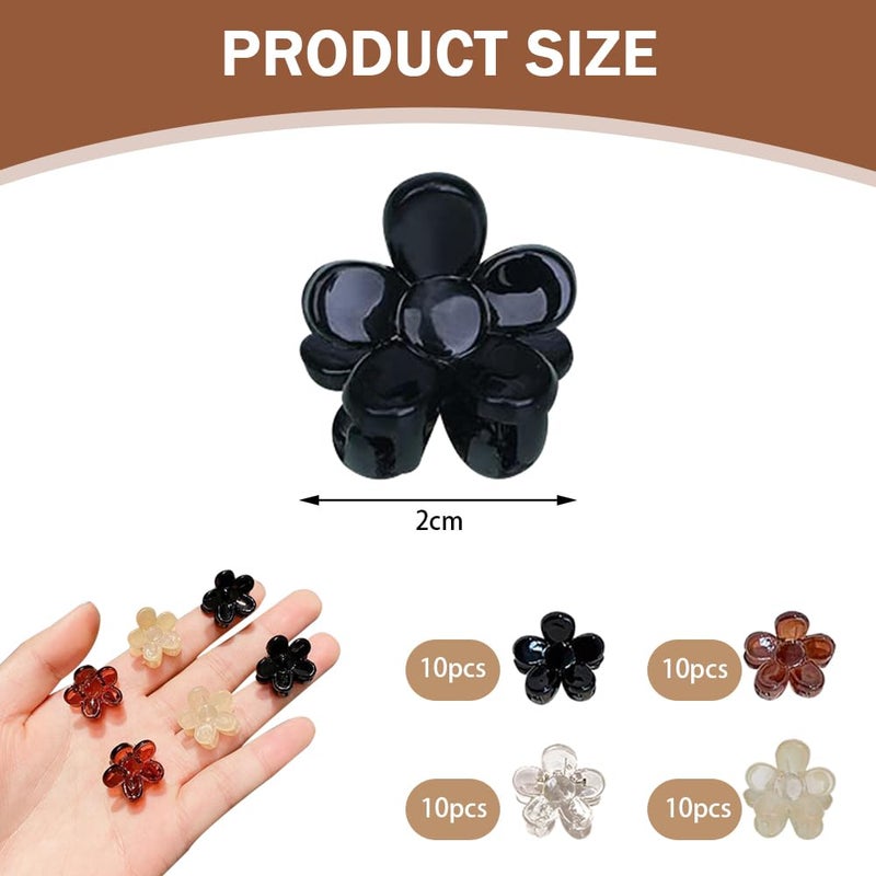 TRKETK 40 Pieces Small Flower Hair Clips Mini Claw Clips Non-slip Hair Clips Small Flower Shaped Hair Accessories Cute Hair Accessories for Girls and Women - Image 2