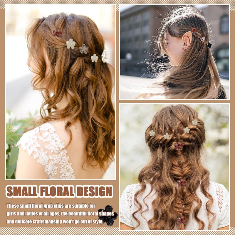 TRKETK 40 Pieces Small Flower Hair Clips Mini Claw Clips Non-slip Hair Clips Small Flower Shaped Hair Accessories Cute Hair Accessories for Girls and Women - Image 3
