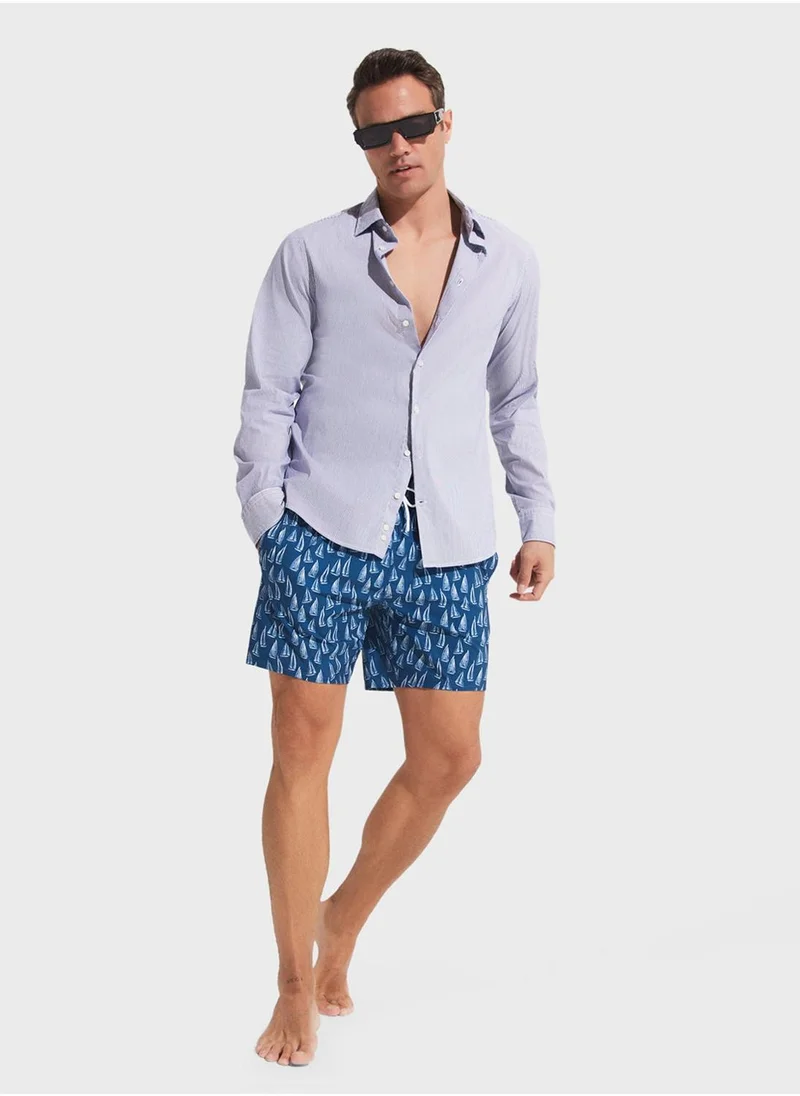 JUNE Patterned Swim Shorts