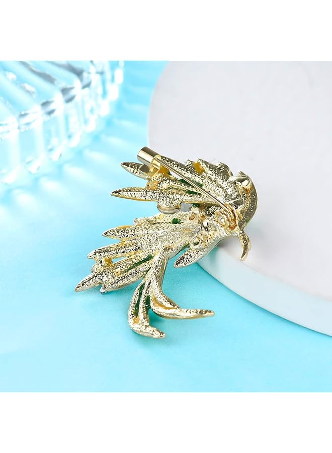 إيروريكس بروش ريشة الفينيق للنساء دبوس بروش أنيق من سبائك باللون الأزرق - Image 5