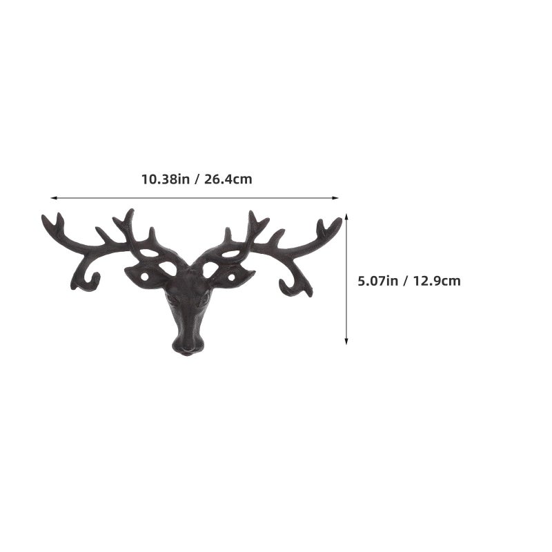 Vintage Cast Iron Bull Head Wall Hook Coat Towel Hanger For Kitchen Home - Image 3