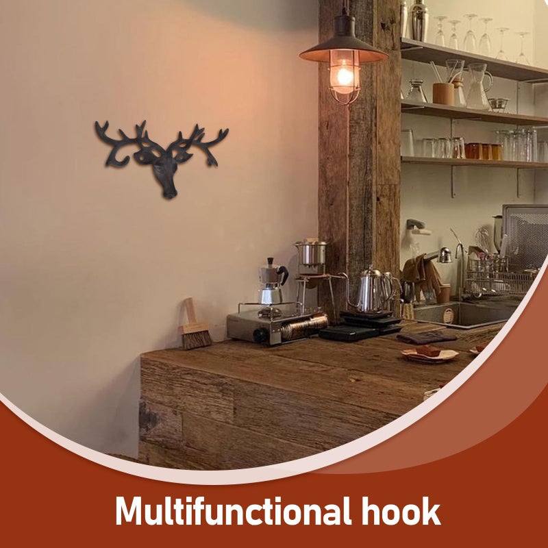 Vintage Cast Iron Bull Head Wall Hook Coat Towel Hanger For Kitchen Home - Image 4