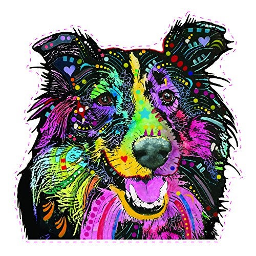 Enjoy It Dean Russo Sheltie Car Stickers, Shetland Sheepdog Decals Featuring The Artwork of Dean Russo, Outdoor Rated Vinyl Sticker Decals for Windows, Bumpers, Laptops or Crafts - 2 Pieces - Image 1