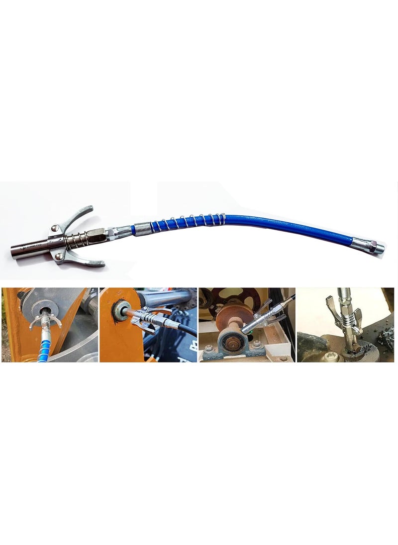 Mass Pro - Mass Pro Grade 10000 PSI Grease Gun Coupler with Quick Release and 12 Spring Flex Hose HeavyDuty Metal Construction Compatible with All Grease Guns 18 NPT Fitting - Image 1