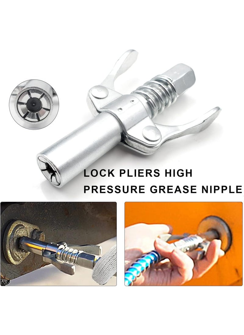 Mass Pro - Mass Pro Grade 10000 PSI Grease Gun Coupler with Quick Release and 12 Spring Flex Hose HeavyDuty Metal Construction Compatible with All Grease Guns 18 NPT Fitting - Image 1