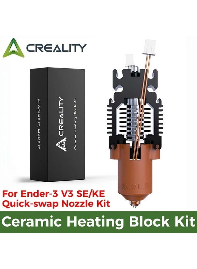 Creality Ender 3 V3 SE KE Ceramic Heating Block Kit Quick Swap Nozzle 300C High Temp - Image 2