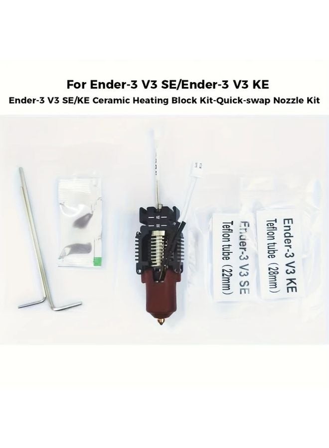 Creality Ender 3 V3 SE KE Ceramic Heating Block Kit Quick Swap Nozzle 300C High Temp - Image 1
