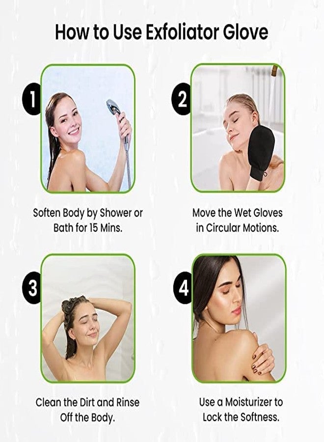 MIRARIYA exfoliating gloves for dead skin scrub cleaning washing for women baby girls boys, mitt magic peeling glove Exfoliator Scrubber for Deep Cleansing and a Healthy(3pcs-multi) - Image 5