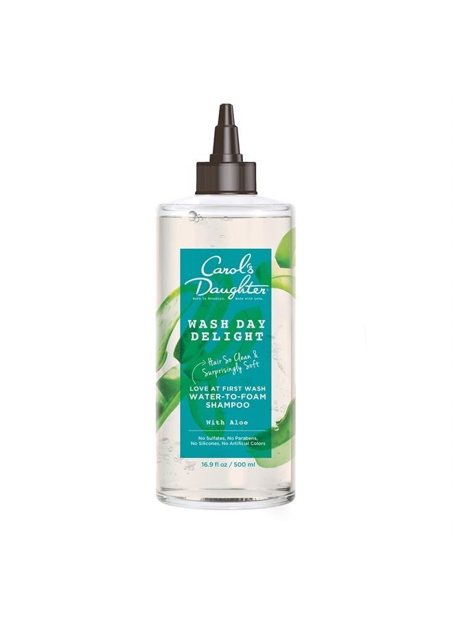 Carol's Daughter Wash Day Delight Love at First Wash Water To Foam Sulfate Free Shampoo with Aloe and Micellar Water, Paraben Free, Silicone Free, Micellar Shampoo for Kinky, Curly Hair, 16.9 fl oz  - Image 1