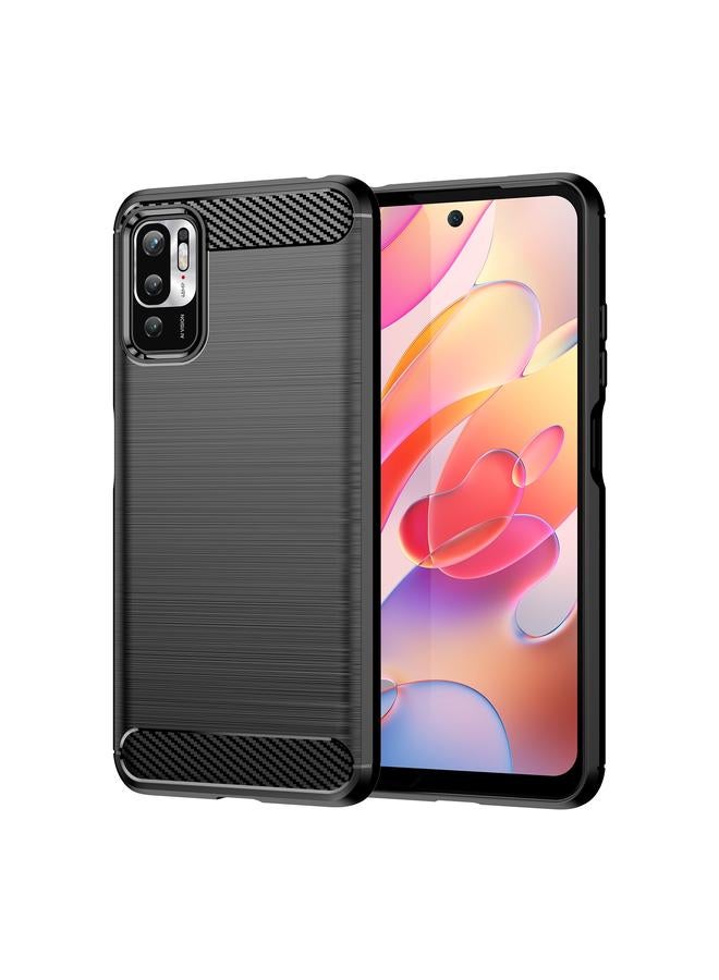 Case For Xiaomi Poco M3 Pro 5G Brushed Texture Carbon Fiber TPU Phone Case