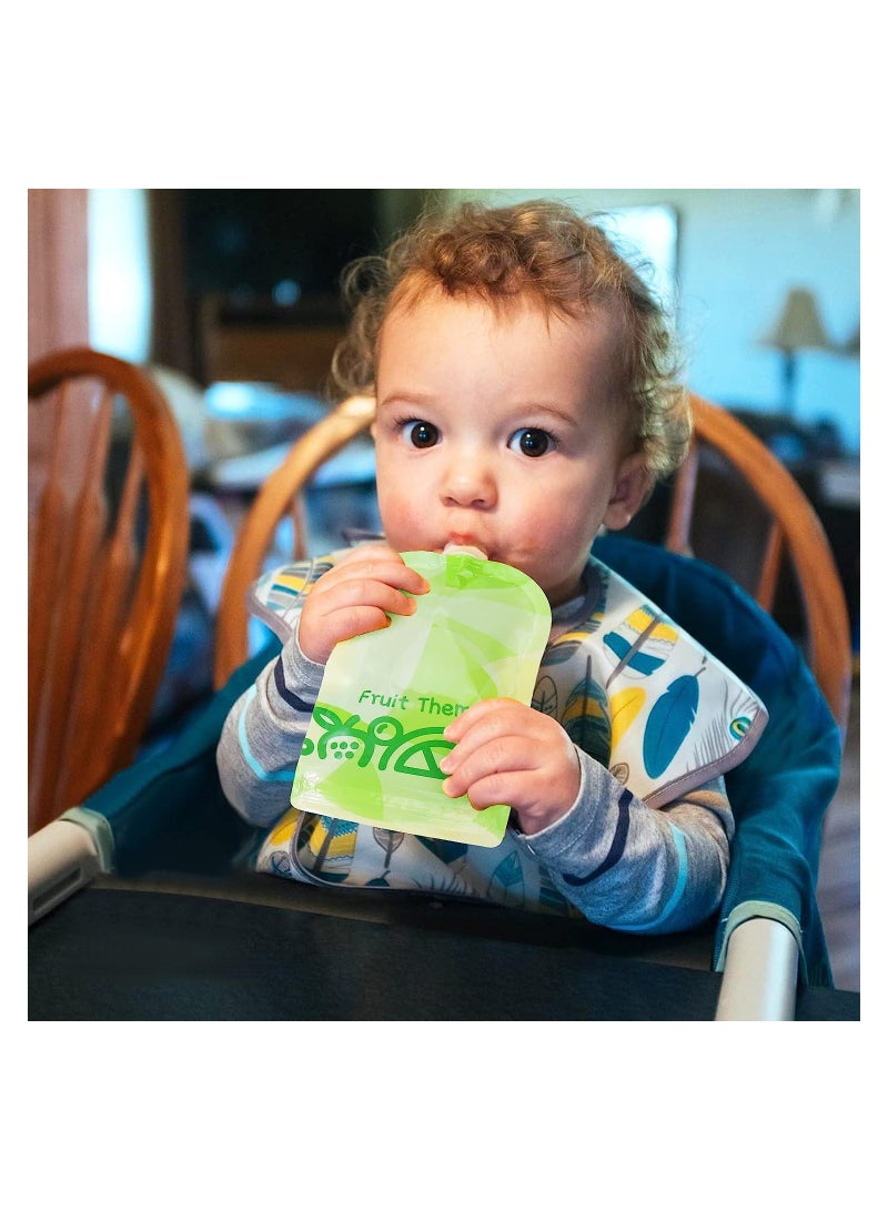 SYOSI Baby Food Maker, with 4pcs reusable pouches for Toddlers Baby, Portable Baby Food Pouches Refillable Kit, with Bottom Double Lock Zipper, for Applesauce Yogurt Smoothie - Image 2