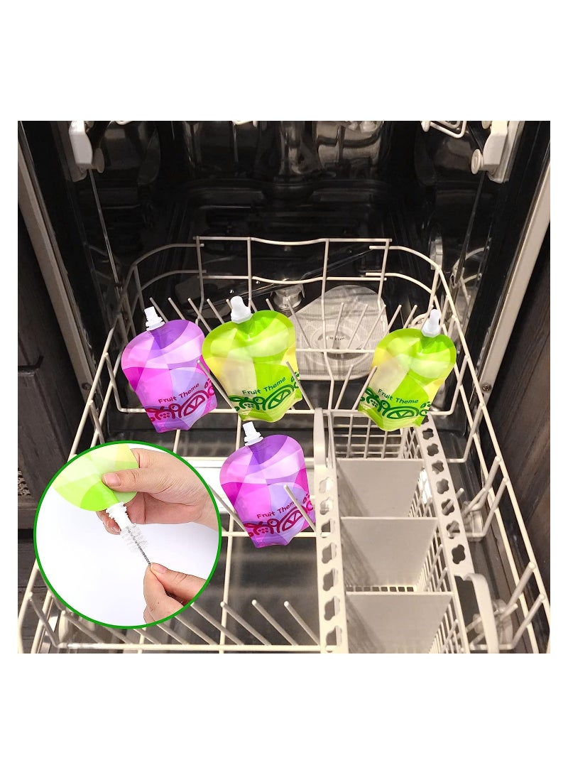 SYOSI Baby Food Maker, with 4pcs reusable pouches for Toddlers Baby, Portable Baby Food Pouches Refillable Kit, with Bottom Double Lock Zipper, for Applesauce Yogurt Smoothie - Image 5