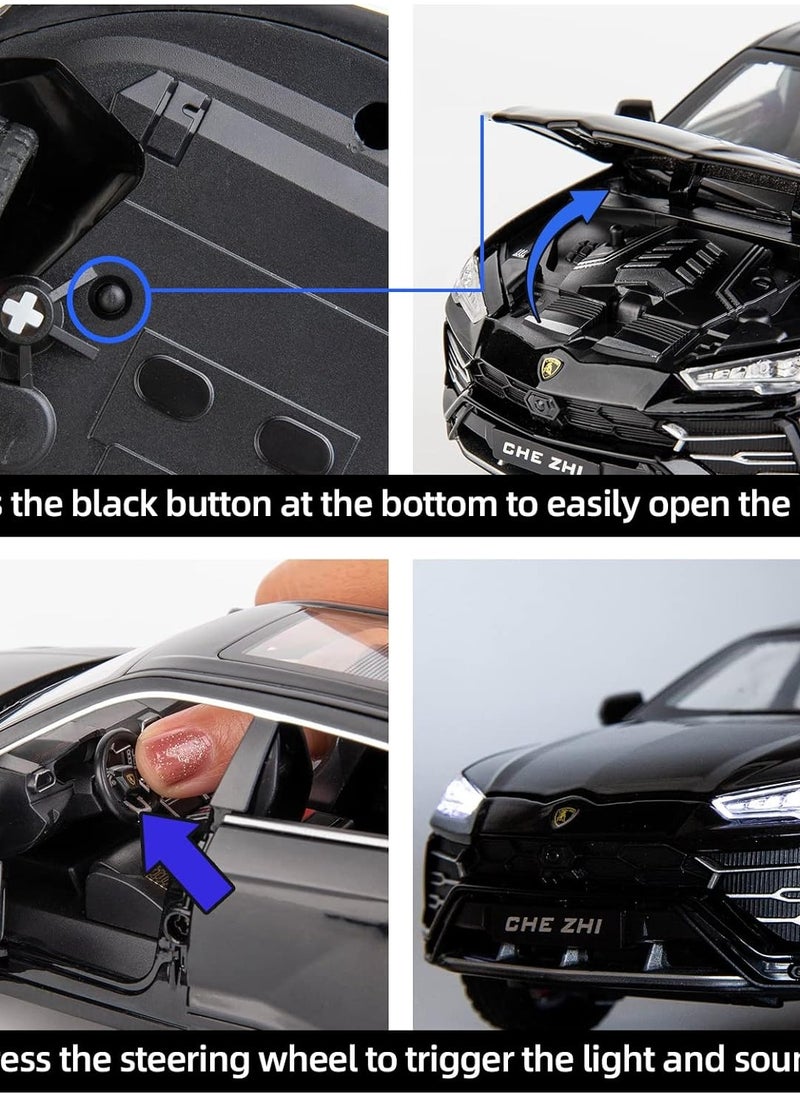 Generic - 1:24 Scale Model Car Classic Scale Lamborghini Urus Suv Vehicles Model, Metal Alloy Pull Back Diecast Toy car Collectable Model Car with Sound and Light for Kids Boy Girl Gift - Image 1