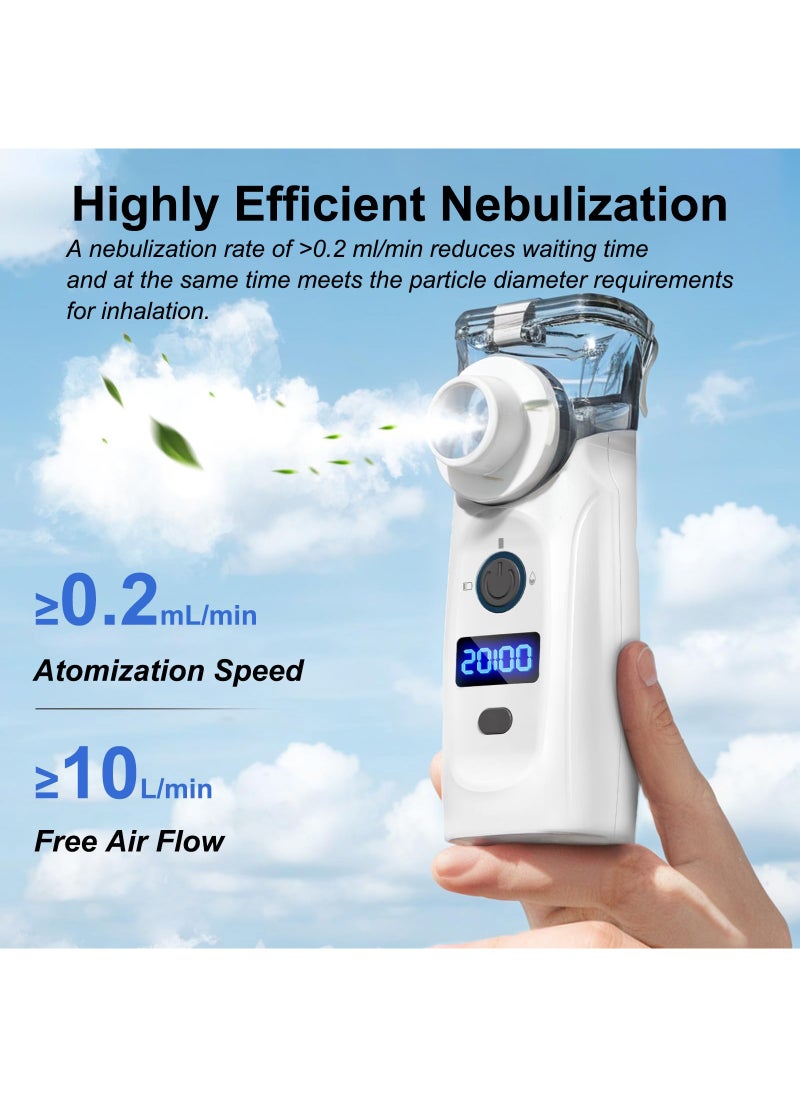 LOVNOV Portable Nebulizer - Ultrasonic Mesh Nebulizer Cool Mist Steam Inhaler for Moisture, USB-C Operated Mini Nebulizer Machine for Home Office Travel Use  - Image 3