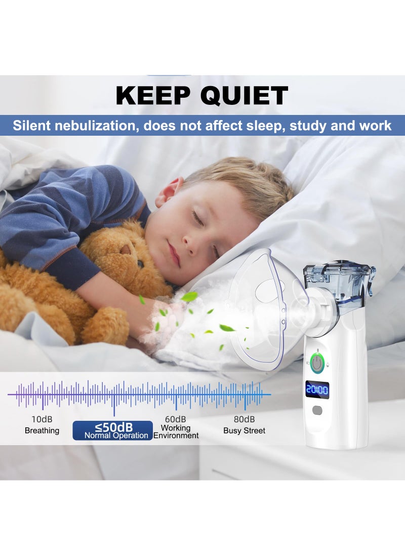 LOVNOV Portable Nebulizer - Ultrasonic Mesh Nebulizer Cool Mist Steam Inhaler for Moisture, USB-C Operated Mini Nebulizer Machine for Home Office Travel Use  - Image 5