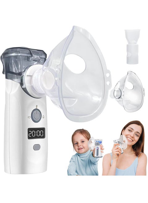 Portable Nebulizer - Ultrasonic Mesh Nebulizer Cool Mist Steam Inhaler for Moisture, USB-C Operated Mini Nebulizer Machine for Home Office Travel Use
