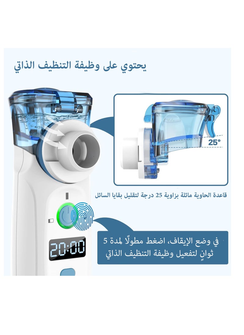 LOVNOV - Portable Nebulizer - Ultrasonic Mesh Nebulizer Cool Mist Steam Inhaler for Moisture, USB-C Operated Mini Nebulizer Machine for Home Office Travel Use - Image 1