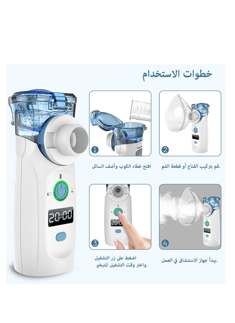 LOVNOV - Portable Nebulizer - Ultrasonic Mesh Nebulizer Cool Mist Steam Inhaler for Moisture, USB-C Operated Mini Nebulizer Machine for Home Office Travel Use - Image 1