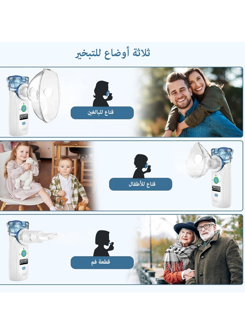 LOVNOV - Portable Nebulizer - Ultrasonic Mesh Nebulizer Cool Mist Steam Inhaler for Moisture, USB-C Operated Mini Nebulizer Machine for Home Office Travel Use - Image 1