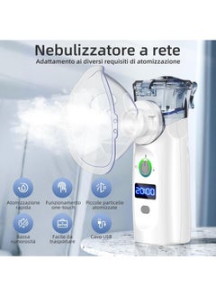 LOVNOV Portable Nebulizer - Ultrasonic Mesh Nebulizer Cool Mist Steam Inhaler for Moisture, USB-C Operated Mini Nebulizer Machine for Home Office Travel Use  - Image 2