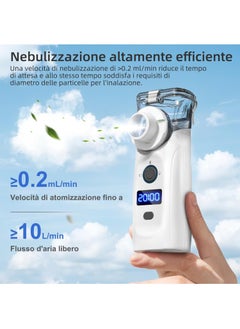 LOVNOV Portable Nebulizer - Ultrasonic Mesh Nebulizer Cool Mist Steam Inhaler for Moisture, USB-C Operated Mini Nebulizer Machine for Home Office Travel Use  - Image 4