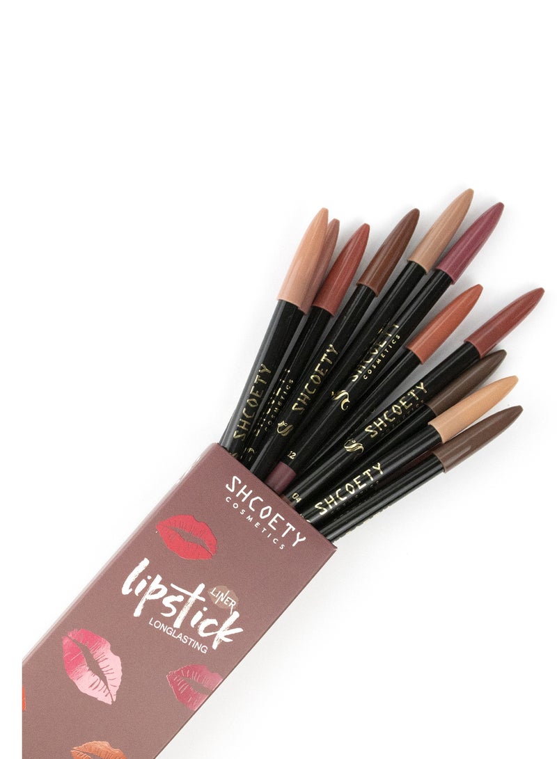 SHCOETY 12 Colors Lipstick Pencil Long Lasting for Women and Girl - Image 1