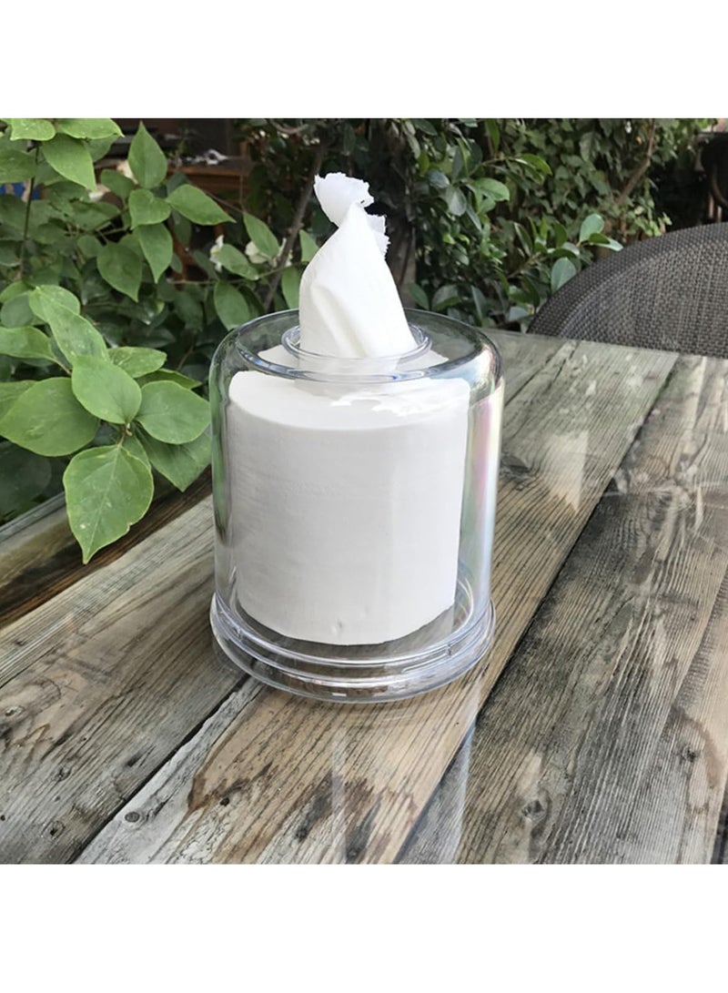 ECVV ECVV Acrylic Tissue Box Cover Clear, Round Clear Tissue Box Dispenser Box for Facial Tissue, Napkins, Dryer Sheets, Perfect for Bathroom, Countertop, Kitchen, Bedroom Dresser and Office Room Clear - Image 3